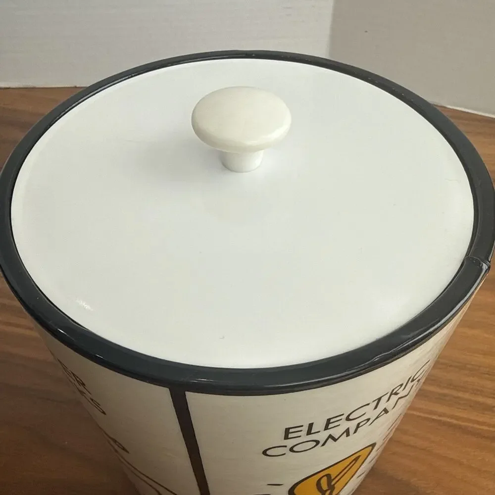 Vintage Monopoly Retro Ice Bucket With Lid -Park Place, Luxury Tax, Collectible